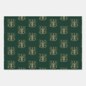 Weihnachtsleuchten Rot-Schwarz-Goldkerzen niedlich Geschenkpapier Set (Vorderseite 2)