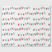 Weihnachtsleuchten rot und türkis Gemustert Geschenkpapier (Flach)