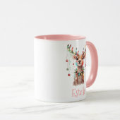 Weihnachtsleuchten und Ornamente der Rentiere Tasse (VorderseiteRechts)