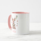 Weihnachtsleuchten und Ornamente der Rentiere Tasse (Vorderseite Links)