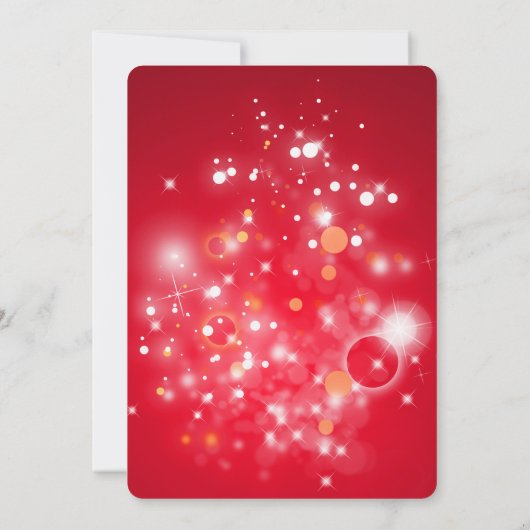 Weihnachtsleuchten und Tinsel Einladung (Rückseite)