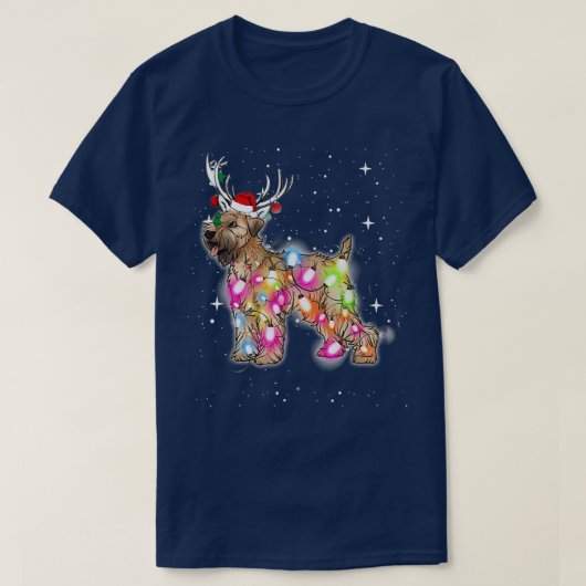 Weihnachtsleuchten weich gestrichener Terrier Hund T-Shirt (Design vorne)