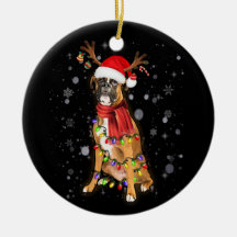 Weihnachtsleuchter Boxerhund mit Hornrescher
