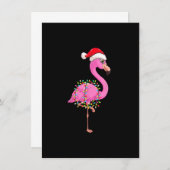 Weihnachtsleuchter Flamingo mit WeihnachtsHat - Fl Einladung (Vorne/Hinten)