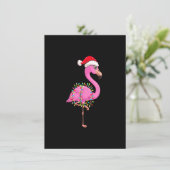 Weihnachtsleuchter Flamingo mit WeihnachtsHat - Fl Einladung (Stehend Vorderseite)