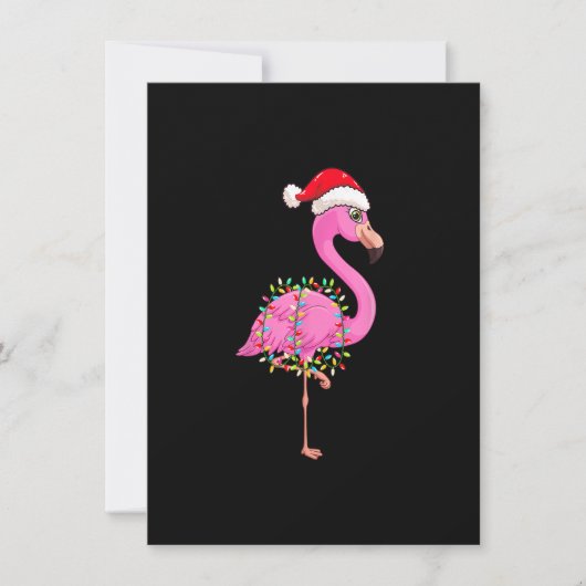 Weihnachtsleuchter Flamingo mit WeihnachtsHat - Fl Einladung (Vorderseite)