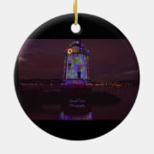 WeihnachtsLeuchtturm Keramik Ornament (Hinten)