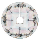 Weihnachtsleuchtturm Polyester Weihnachtsbaumdecke (Vorderseite)