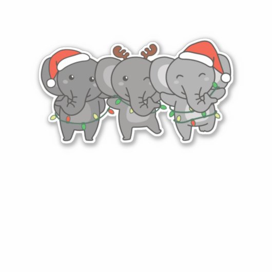 Weihnachtsleute Niedlich Aufkleber (Vorderseite)