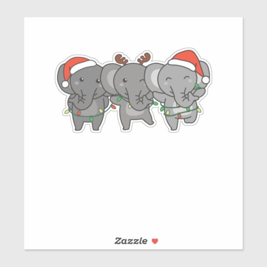 Weihnachtsleute Niedlich Aufkleber (Blatt)