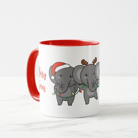 Weihnachtsleute Niedliche Wrapping Tasse (Vorderseite Links)