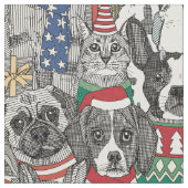 Weihnachtsleute Stoff (Nahaufnahme)