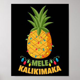 Weihnachtslicht Ananas Hawaiian Mele Kal Poster