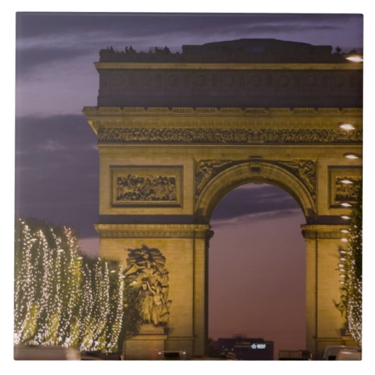 Weihnachtslicht auf den Champs Elysees Fliese (Vorderseite)
