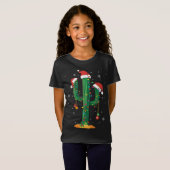 Weihnachtslicht Cactus Lover Funny Xmas Pajama Gi T-Shirt (Vorne ganz)