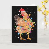 WeihnachtsLICHT Chicken Santa Fun Karte (Gelbe Blume)
