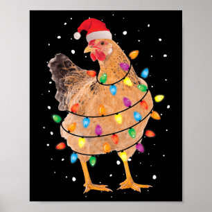 WeihnachtsLICHT Chicken Santa Fun Poster