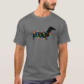 Weihnachtslicht Dackel Dackel Hund Lover T-Shirt (Vorderseite)