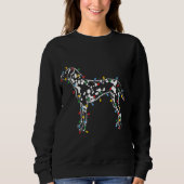 Weihnachtslicht Dalmatiner Hund Lover Ugly Sweater Sweatshirt (Vorderseite)