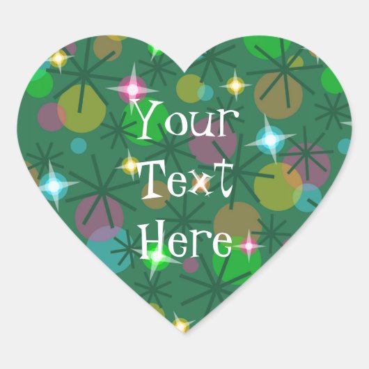 Weihnachtslicht 'Dein Text'-Aufkleber Herz-Aufkleber (Vorderseite)
