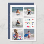 Weihnachtslicht Doppelseitige Multi-Foto-Karte Feiertagskarte (Vorne/Hinten)