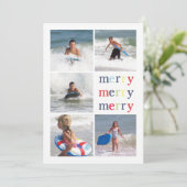 Weihnachtslicht Doppelseitige Multi-Foto-Karte Feiertagskarte (Stehend Vorderseite)