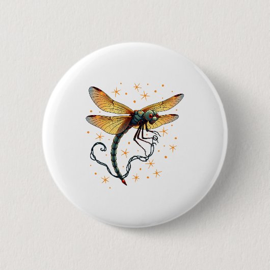 Weihnachtslicht-Dragonfly Button (Vorderseite)