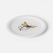 Weihnachtslicht-Dragonfly Pappteller (Schrägansicht)