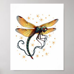 Weihnachtslicht-Dragonfly Poster
