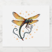 Weihnachtslicht-Dragonfly Schaumweinetikett (Einzelnes Label)