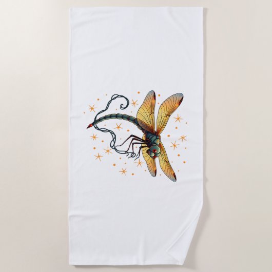 Weihnachtslicht-Dragonfly Strandtuch (Vorderseite)