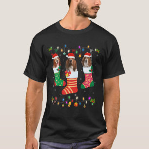 Weihnachtslicht Drei-Basset-Hund Hund in Christma T-Shirt