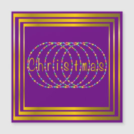 Weihnachtslicht-Entwurf auf Lila mit Gold Magnetkarte