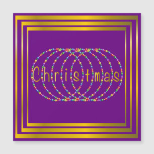 Weihnachtslicht-Entwurf auf Lila mit Gold Magnetkarte