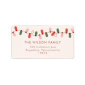 Weihnachtslicht farbenfrohe Weihnachtsadress Adressaufkleber (Vorne)