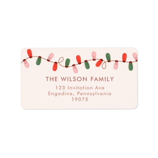 Weihnachtslicht farbenfrohe Weihnachtsadress Adressaufkleber (Vorne)