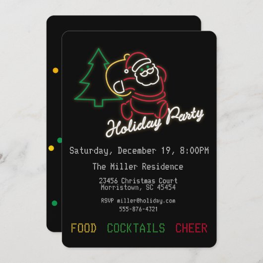 Weihnachtslicht Feiertag Einladung (Vorne/Hinten)