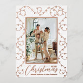 Weihnachtslicht-Foto Folien Feiertagskarte (Vorderseite)