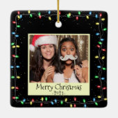 Weihnachtslicht - Foto und Botschaft Keramikornament (Rückseite)