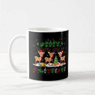 Weihnachtslicht Frohe Weihnachts-Rentier Asl-Zeich Kaffeetasse