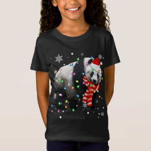 Weihnachtslicht Funny Xmas Weihnachtsmannmütze Pan T-Shirt