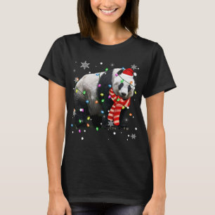 Weihnachtslicht Funny Xmas Weihnachtsmannmütze Pan T-Shirt