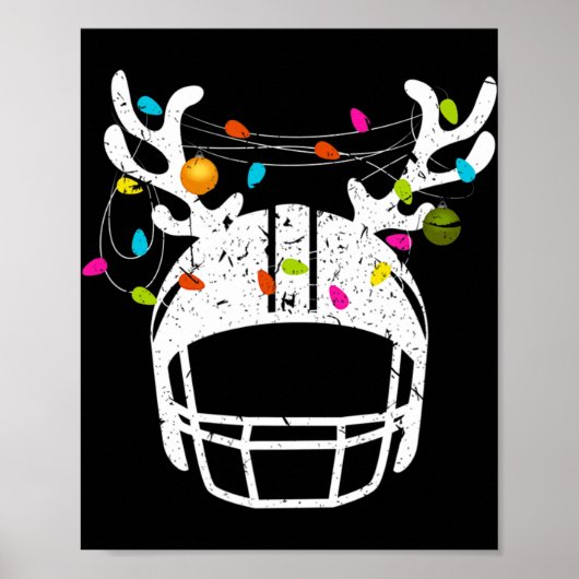 Weihnachtslicht Fußball Helm Spaß Weihnachten Poster (Vorne)