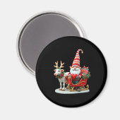 Weihnachtslicht Gnom Weihnachtsmann fährt auf Schl Magnet (Vorderseite/Rückseite)
