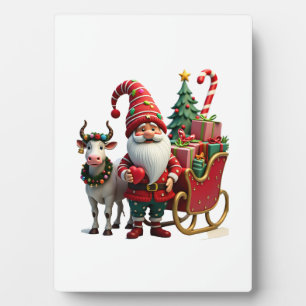 Weihnachtslicht Gnom Weihnachtsmann Schlitten fahr Fotoplatte