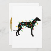 Weihnachtslicht Greyhound Niedliche Geschenke Dog  Feiertagskarte (Vorne/Hinten)
