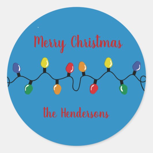 Weihnachtslicht Großglühbirnen individuell anpassb Runder Aufkleber (Vorderseite)