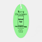 Weihnachtslicht Grüne Oval Metal Ornament (Vorderseite links)