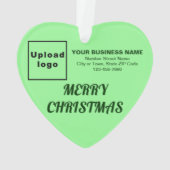 Weihnachtslicht Grünes Herz Akryllisch Ornament (Rückseite)