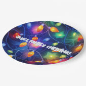 Weihnachtslicht Heller Urlaub Whimsical Merry Pappteller (Schrägansicht)